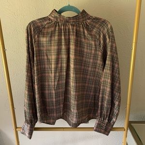 Zara plaid high neck top